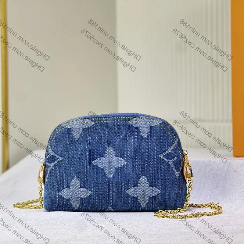 M24316 Luxury Designer Denim Shell Cosmetic Bags Mini Totes Bags Handbag Shouder Crossbody Ladies Handbags With Original Dust Bag Pouch Glbe