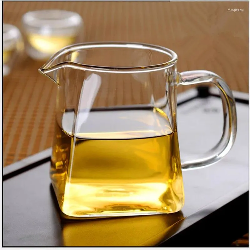 Verres à vin carrées de thé transparent tasse de verre à chaleur Verre de 300 ml