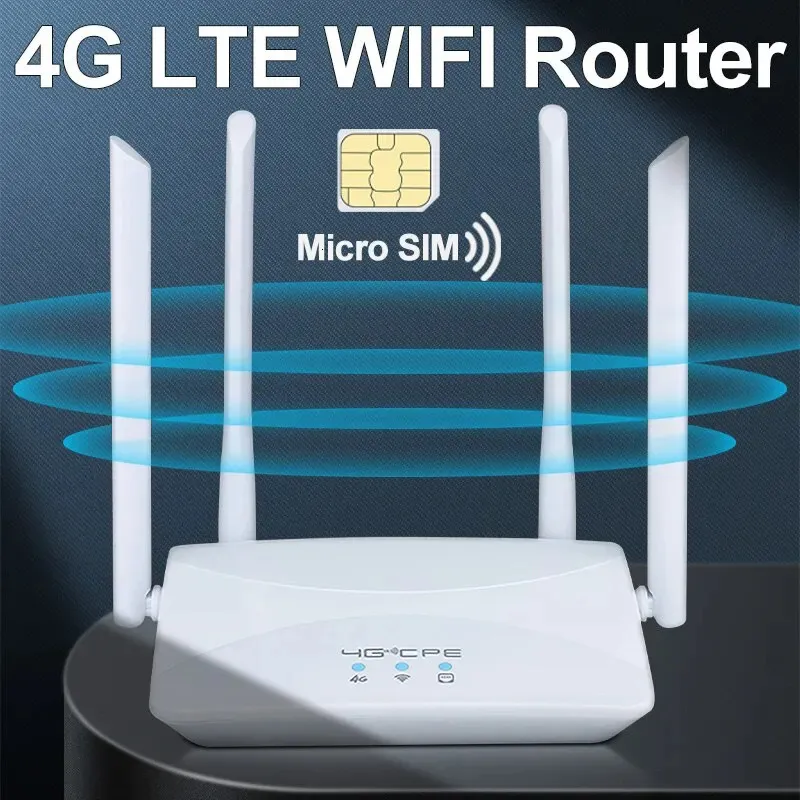 4G LTE WiFi Router 150ms 4 Antenas externas Signal Signal Spoter Spot Spot Smother Wired Connection Intelligent Micro SIM Card 240424