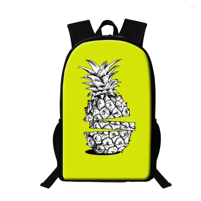 Sacs d'école Pineapple Fruit Printing Women Sac à dos pour adolescents filles junior Middle Student Multifonction Bookbag Schoolbag