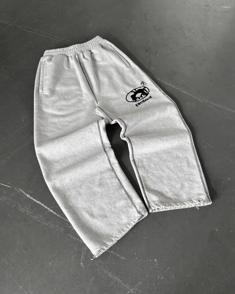 Herenbroeken Streetwear PROTECT Jogger Sweatpants Heren Dames Haruku Gothic Letter Grafisch Borduurwerk Elastische Taille Baggy