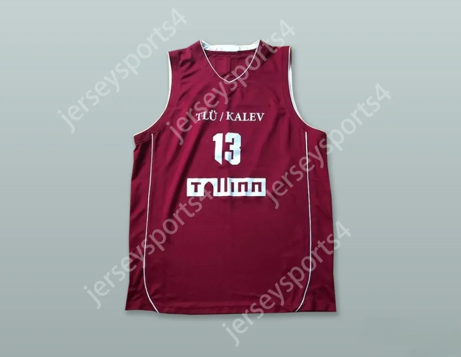 Nome personalizado para homens jovens/crianças Robertas Grabauskas 13 aC Tallinna Kalev Estonia Maroon Basketball Jersey Top Stitched S-6xl