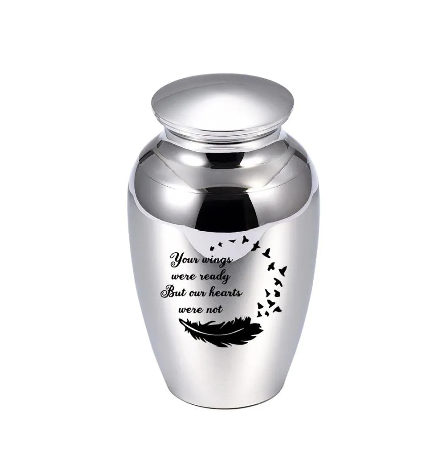 45x70mm Memorial Ashes Jewelry For PetHuman Aluminum Alloy Cremation Ashes Urn Memorial Funeral Urns With Pretty Package Bag5143156