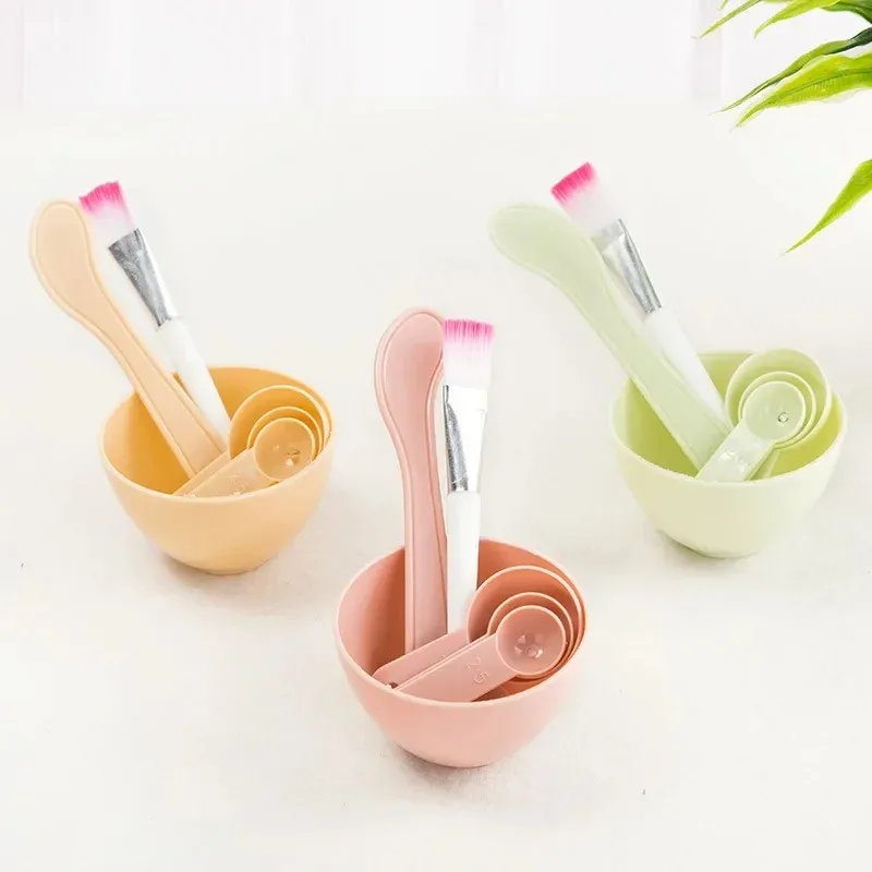 2024 2/3/4st ansiktsborste maskskålsked set mask borste bar diy skönhetsverktyg blandningsverktyg hudvård makeup leveranser Beauty Tools Blandningsverktyg Skinvård