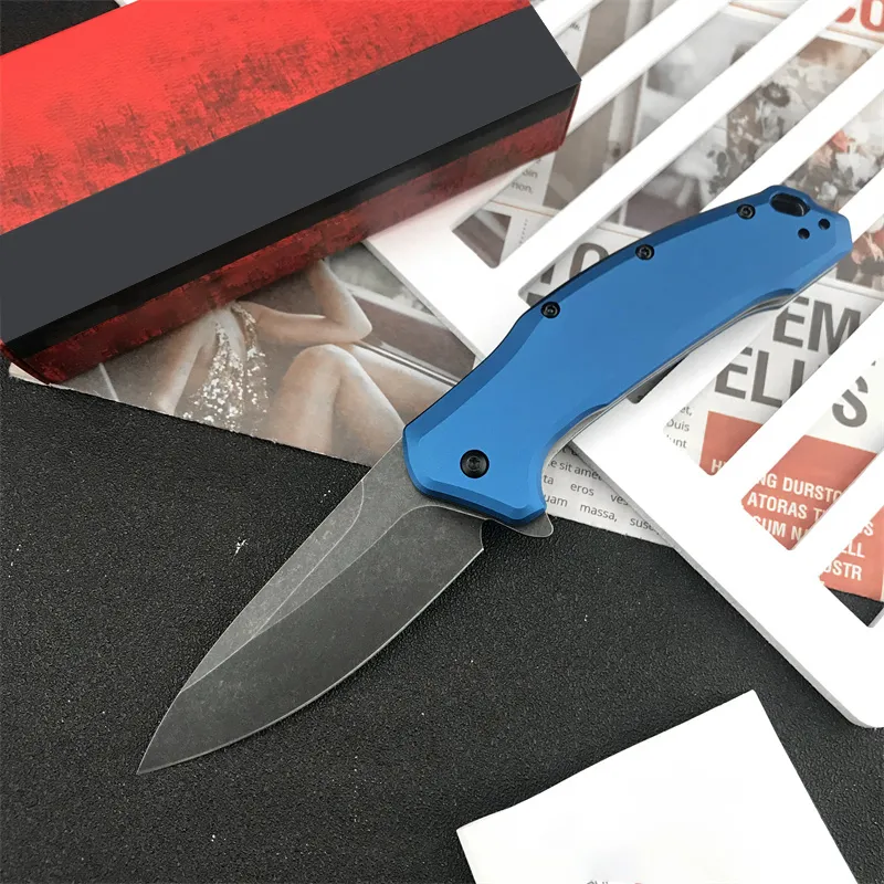 HOT SALE KS 1776 Link Folding Pocket knife 8Cr13Mov Steel Drop Point Blade Aluminium alloy handle easy to carry outdoor hunting hiking Knives 1660 7800 7900