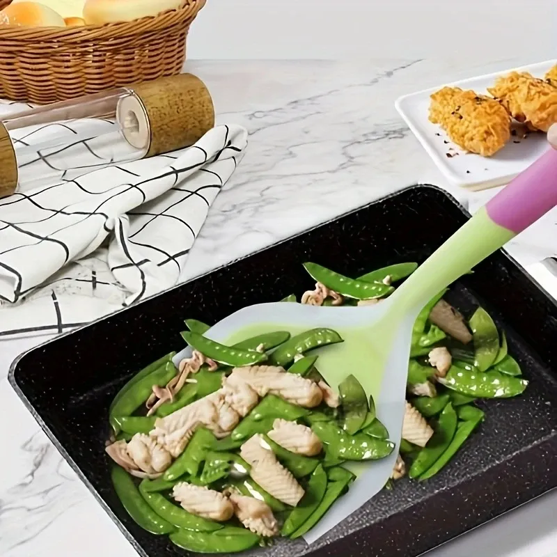 UTANSILS 1PC NONSTICK SILICONE SPATLA för matlagning av nötkött, kött, ägg och Pizza Essential Kitchen Tool för enkel matlagning