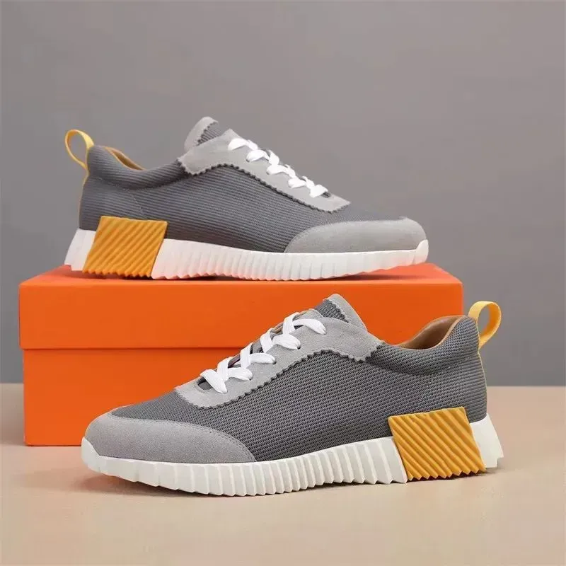 Chaussures décontractées de concepteur de luxe rebondissant sneaker blanc veau en cuir en cuir en cuir d'été baskets entraîneurs patchwork en maille de running chaussure de course femme hommes chaussures plates chaussures