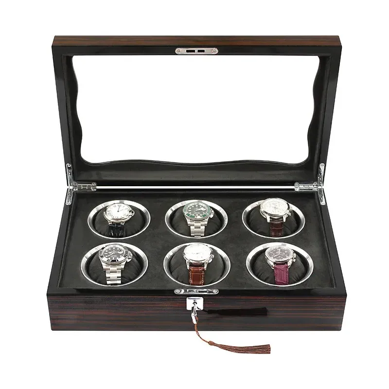 Custodia per orologi in legno custodia per orologi di grandi dimensioni Organizzatore di orologi da polso meccanico Orologi per lucernari trasparenti Collezione di display 240425