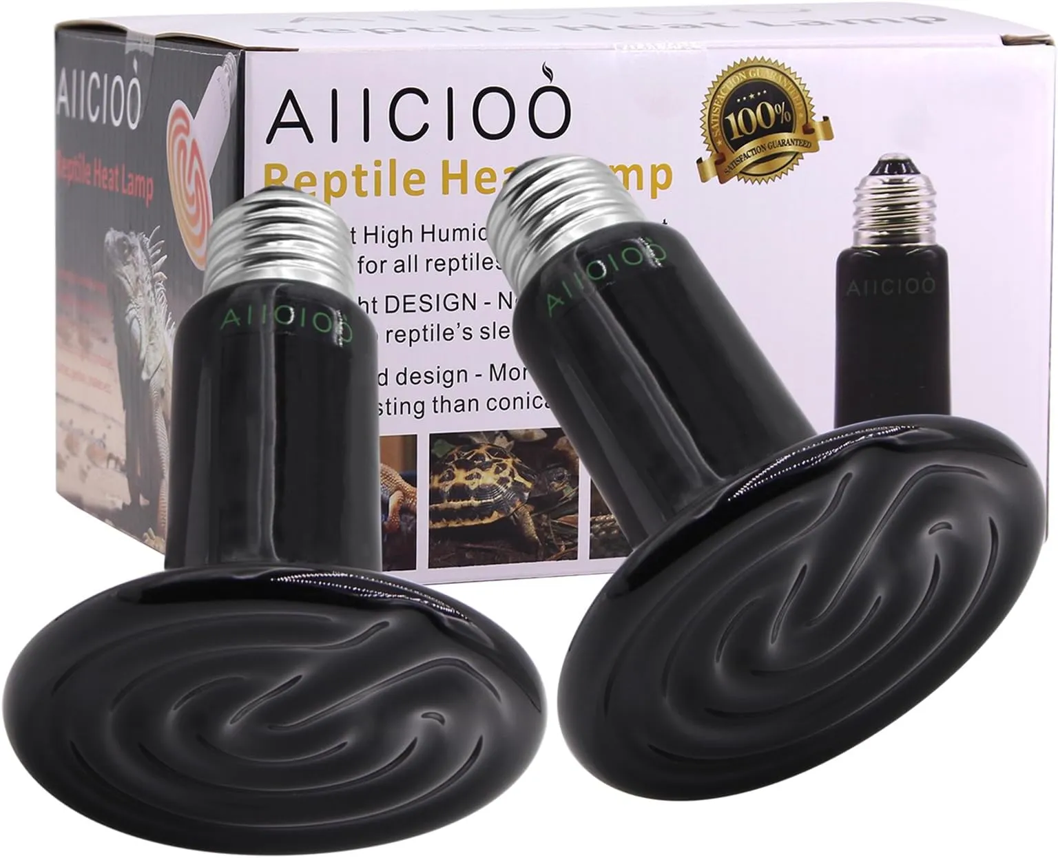 Reptile Heat Bulb 2 Pack 150W Ceramic Heat Lamp | 110V Infrared Brooder ...