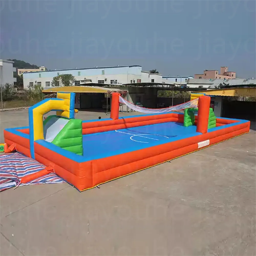 Anpassbare PVC -Pitch aufblasbare Sportspiele aufblasbare Fußballfeld -Fußballtor Wasser Wasser spielen