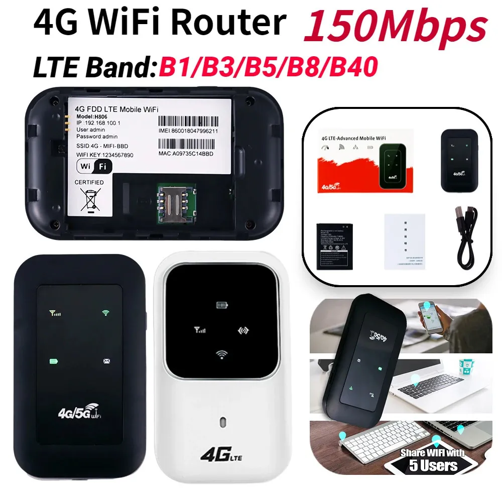 4G WiFi Router LTE Repeater Signal Amplifier Network Expander Mobile Spot Mobile Wireless MODEM SIM SIM 240424