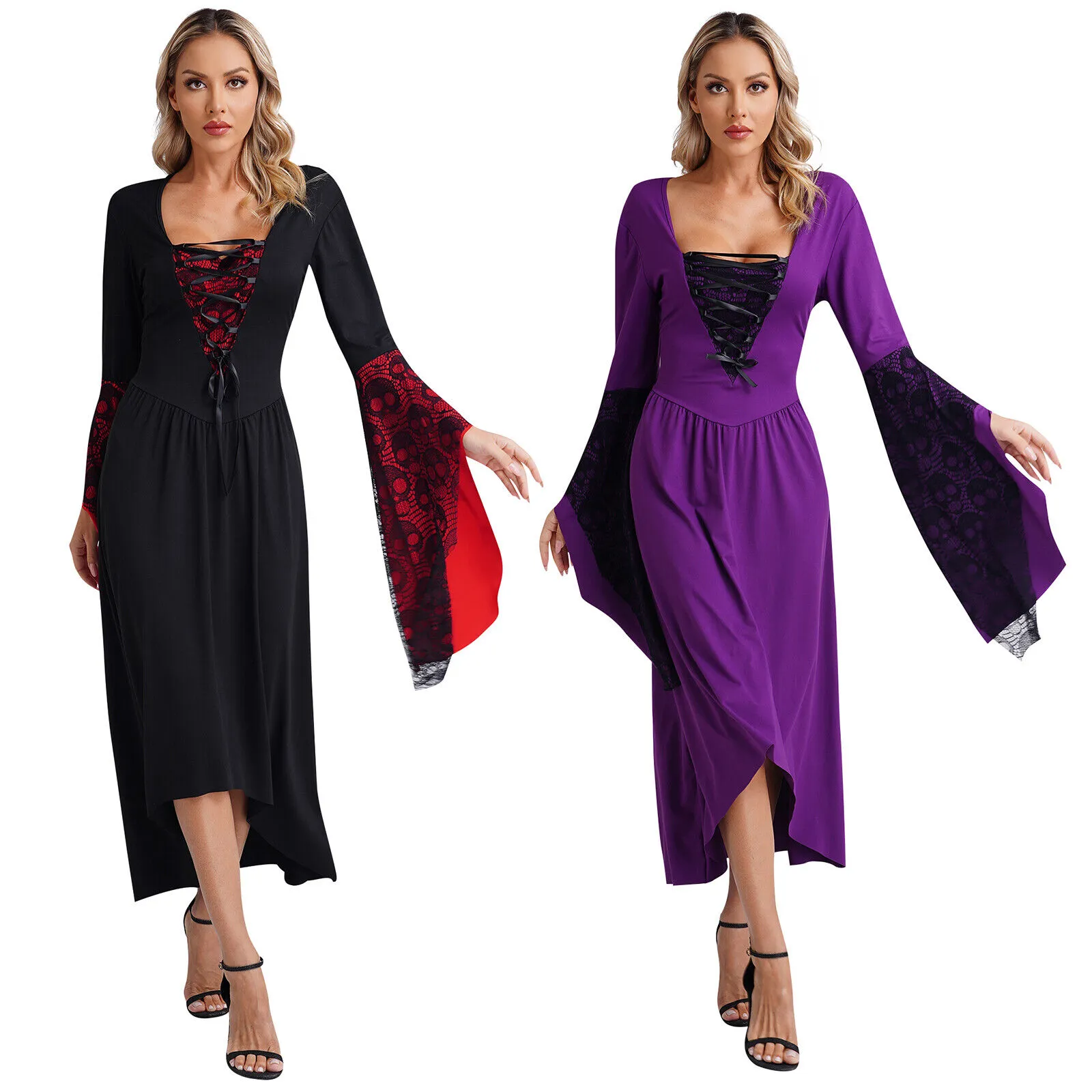 Donne Vampire Ghost Ghost Medieval Halloween cosplay abito vintage gotico 5xl