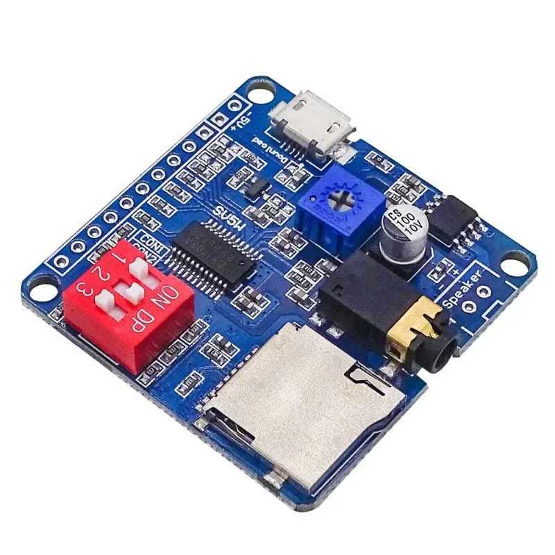 Voice Playback Module Board Mp3 Music Player 5W Mp3 Playback Serial Control SD/TF Card för Arduino DY-SV5W