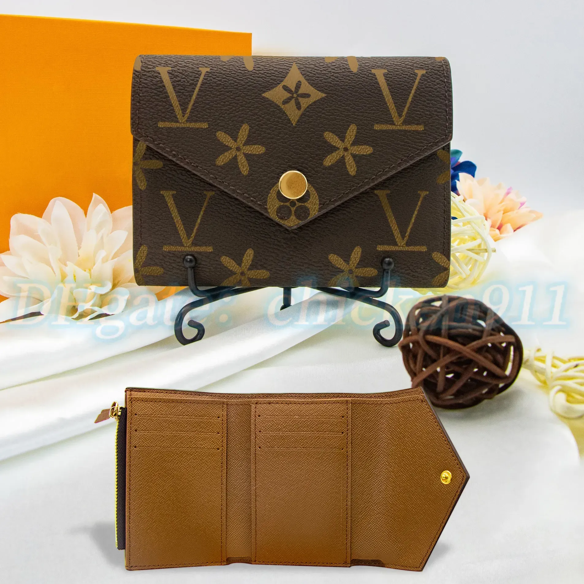 Кошельки Bag Brown Flower Wallet Luxury Women Coin Swork M41938 Держатель карт.