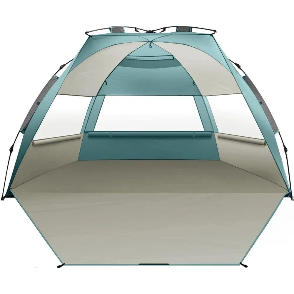 Tenda de Pop Up Beach para 4 pessoas - Configuração fácil e portátil Sun Shelter Canopy com UPF 50 Protection Family Tent 240422