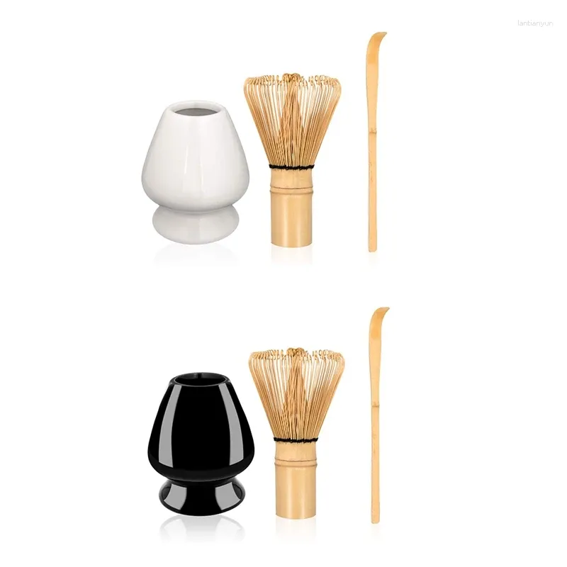 Tacki herbaty Tradycyjne zestaw narzędzi matcha wbijaj ceramiczny stojak łyżka ręcznie robiona