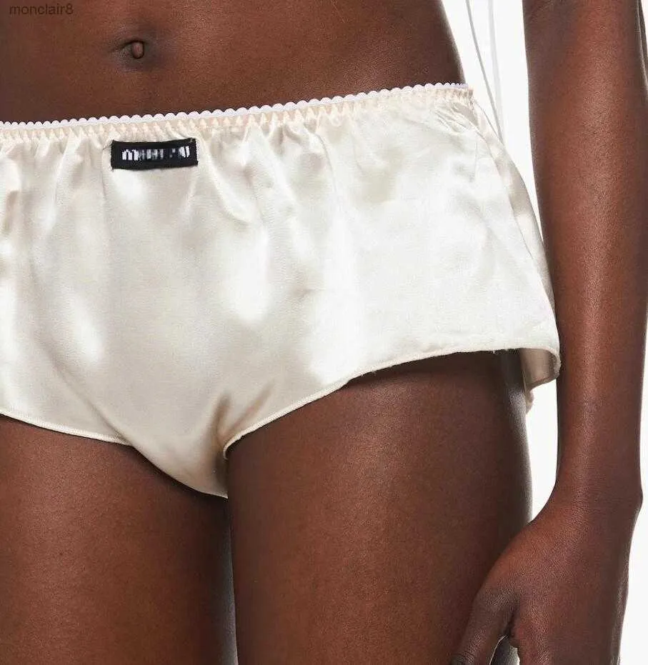 Fashion Classic Trendy Luxury Design Miu padded Women Satin Bottomed Shorts ladies thongs sexy string panties
