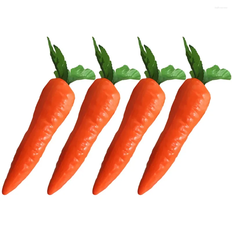 Decorative Flowers 4 Pcs Artificial Carrot Fake Vegetables Po Prop Food Decor For Easter Decorations Foam Carrots Toy