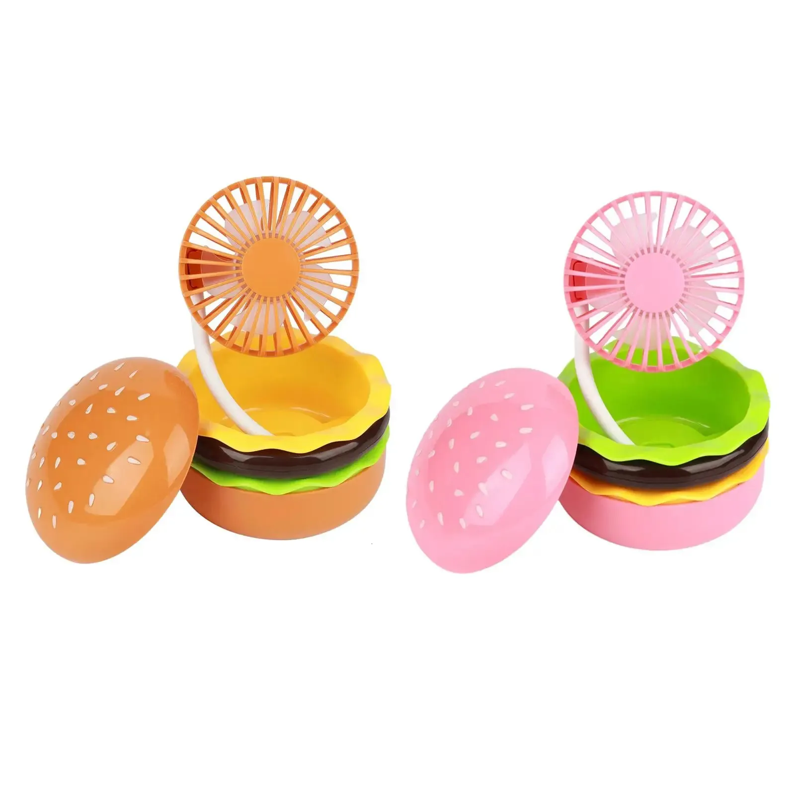 Fã de fã de fã de Mini Mini Burger fofo compacto compacto dobrável crianças fãs de mesa usb de mão ao ar livre fã de mesa para maquiagem em casa Office 240418