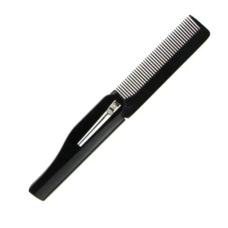 Newly Three Color Options Designed Foldable Hair Comb Pocket Clip Hair Beard Hair Comb Portable Travel Small Comb