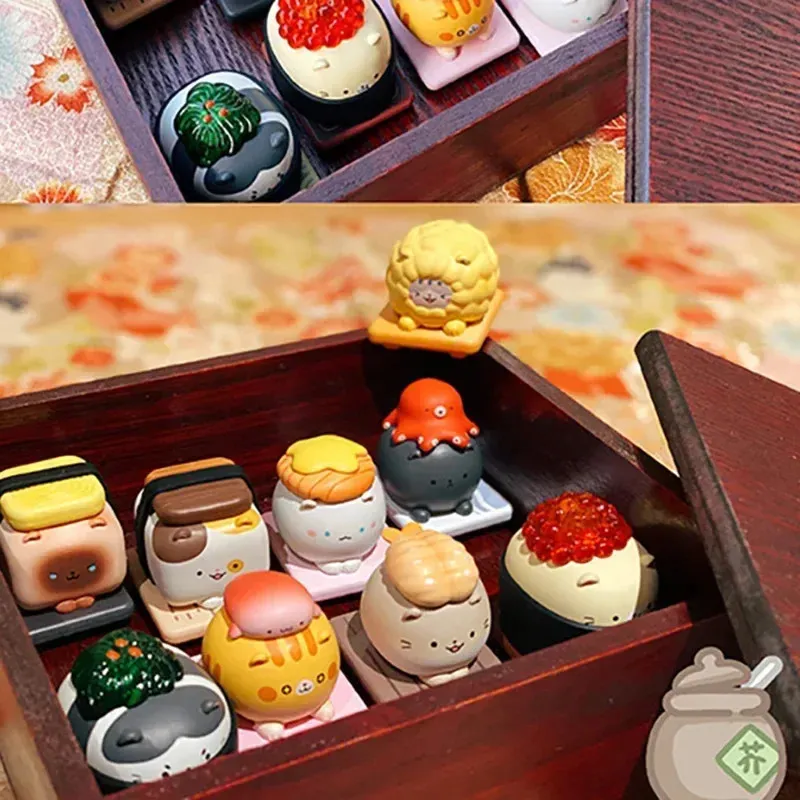 Blind Box Toys Have Cat Addiction Japan Octopus Sushi Bag Caja Ciega Kawaii Model Decor Surprise Doll Mystery Kid Gift 240422