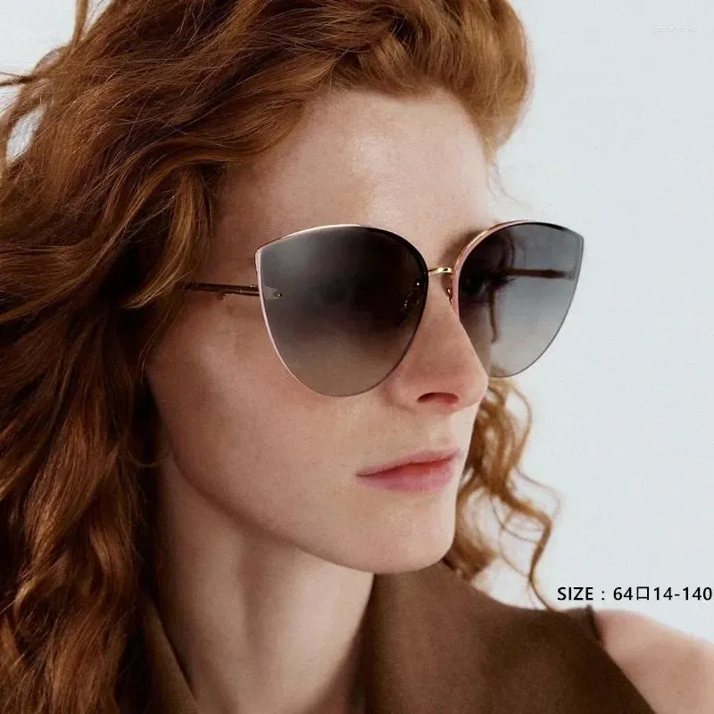 Солнцезащитные очки 2024 Модные женские металлические градиент градиент ретро -глазные очки UV400
