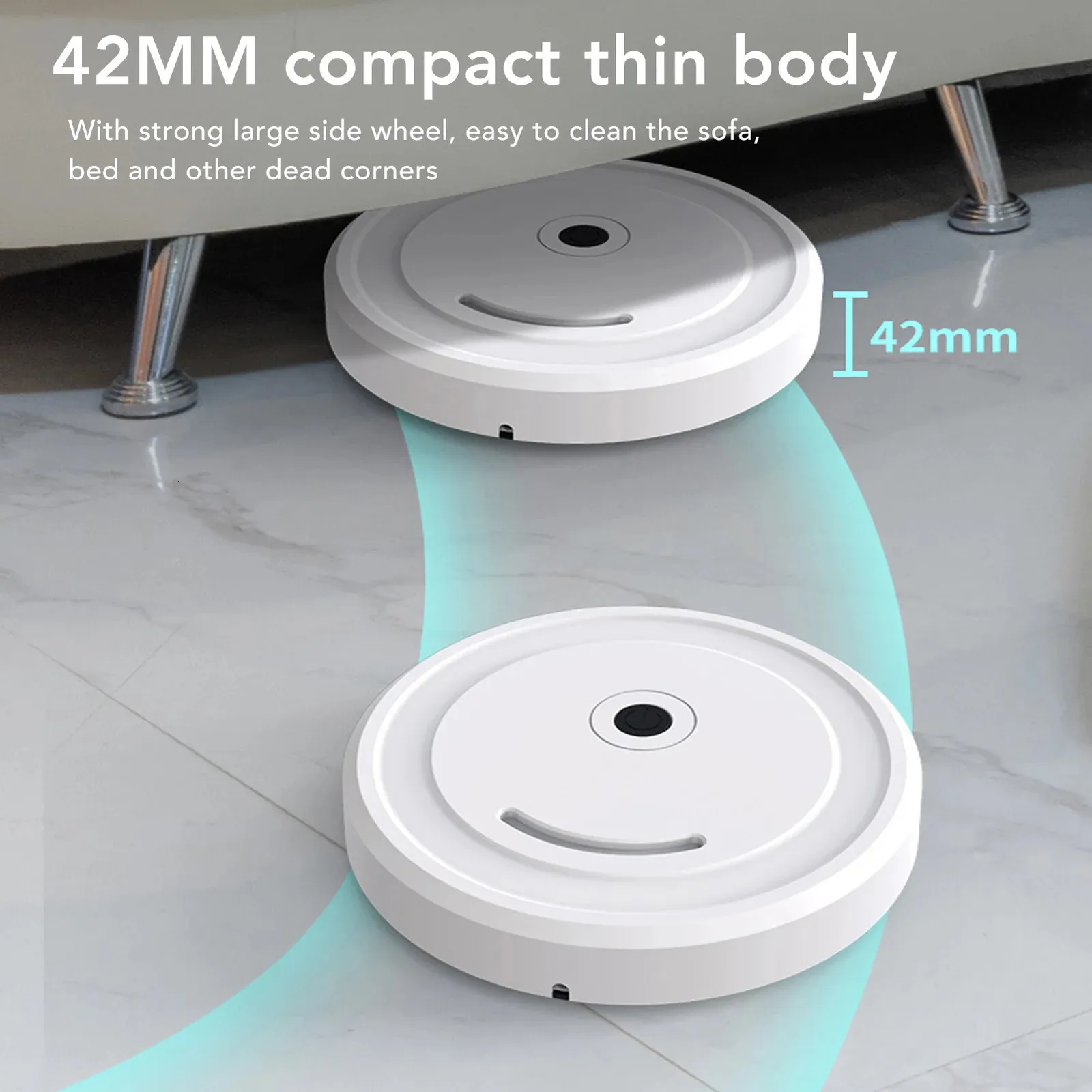 Robot Vacuum Cleaner Variable Frequency Motor ABS Intelligent Strong Suction Sweeping with Mops for Home 240418