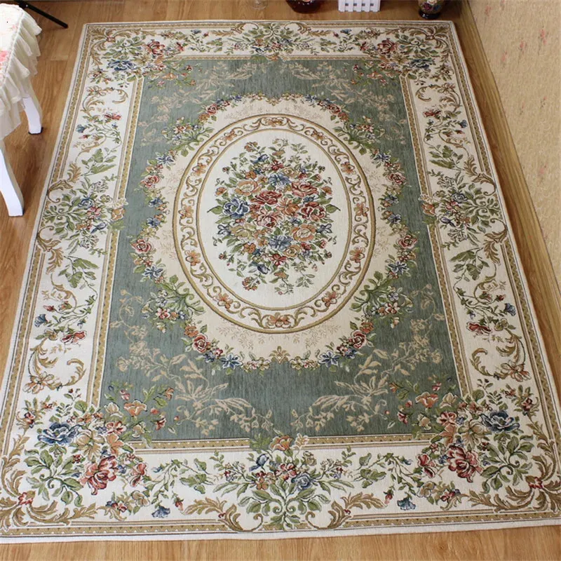 Large Size Modern European Pastoral Style Carpet Living Room Bedroom Area Rugs Bedside Flower Floor Mats Home Carpet Kids Room 240422