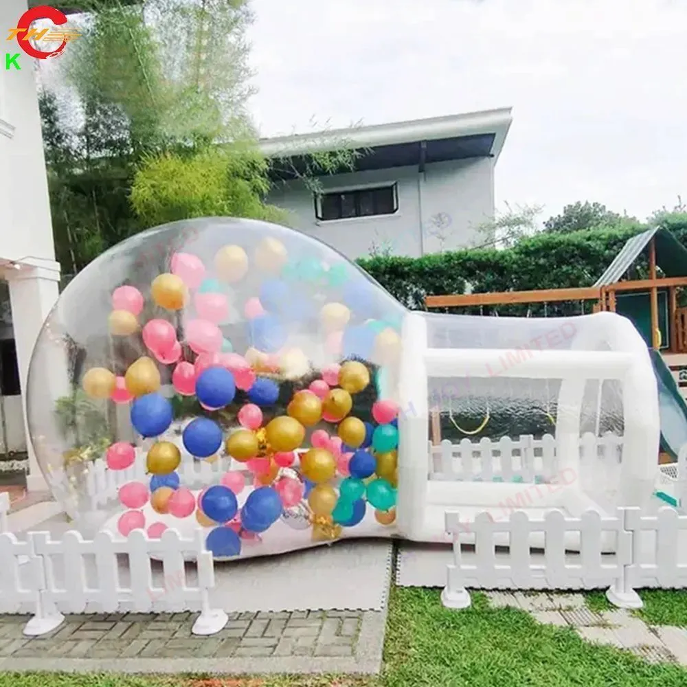 4M Dia Bubble+1,5M Tunel Zajęcia na świeżym powietrzu Bezpłatne wysyłkę nadmuchiwane Big Bubble Namiot Wedding Bubble Dom do biwakowania z dmuchawą