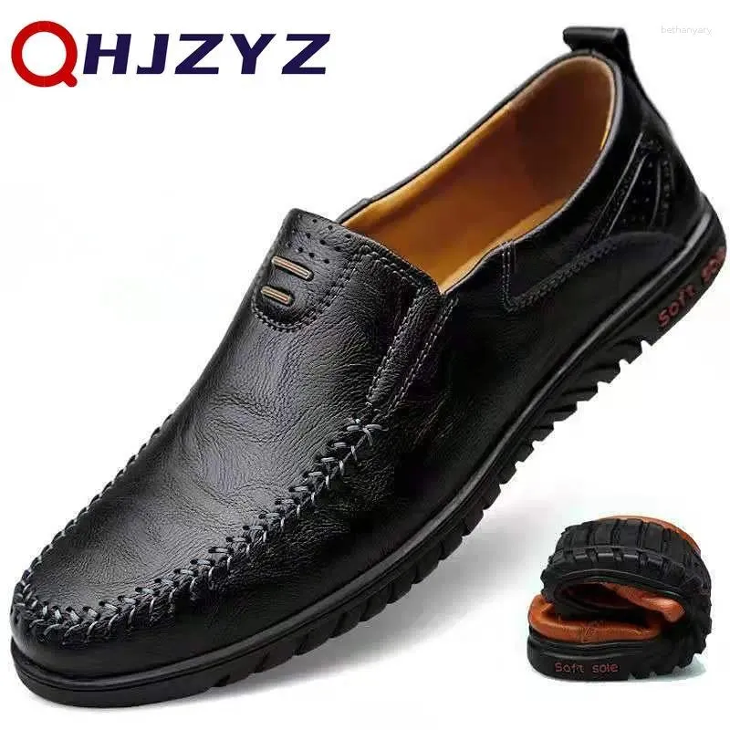 Casual Shoes Genuine Leather Formal Lofers For Men 2024 Slip On Moccasins Italian Male Driving Chaussure Homme 47