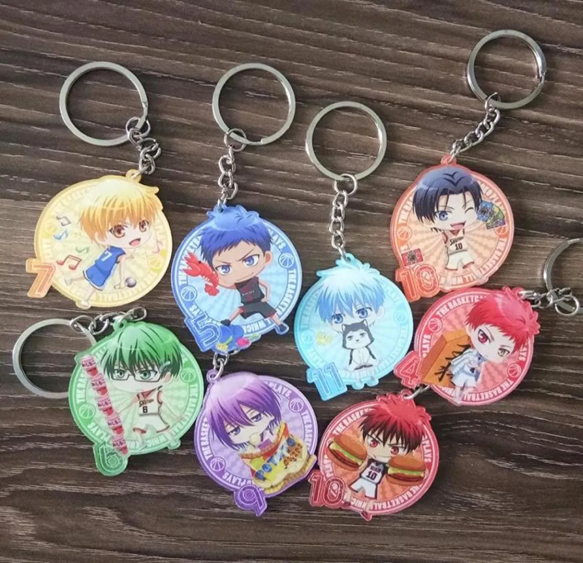 Keychains 8pcSset Kuroko No Basket Taiga Junpei Rinnosuke Life of the Boys Izuki Shun Portachiai Keychian Keyring Pendant2014498