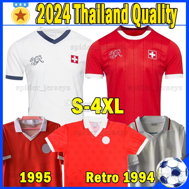 XXXL 4XL 24 25 VM Switzerland Soccer Jerseys Retro 94 95 Xhaha Zakaria Akanji Elvedi Rodriguez Maillots de Football National Player Version Shirts