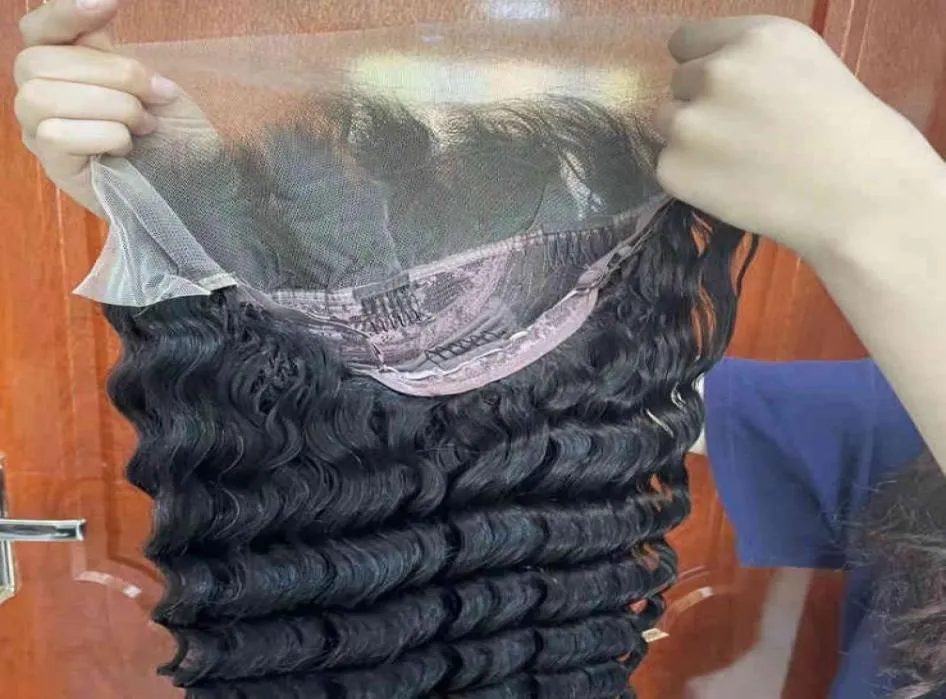 Amara mänskliga hår peruker rak djup våg lockigt 1003903940039039 hårförlängningar peruker transparent spets fram peruk 71447368110382