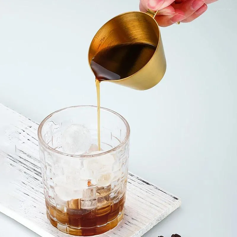 Tasses 100 ml d'extraction expresso tasse 304 en acier inoxydable avec échelle épaissie de cafés exquis