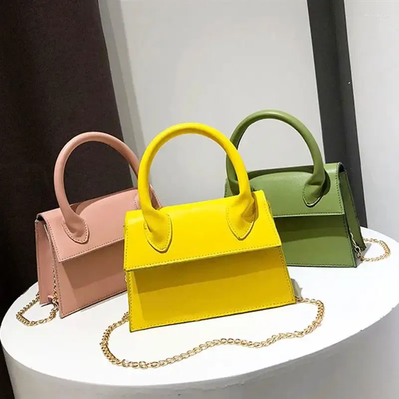 Bolsos de hombro moda bolso cuadrado pequeño mini para mujeres pum cuero cadena de bolsos de cuero damas de mensajería