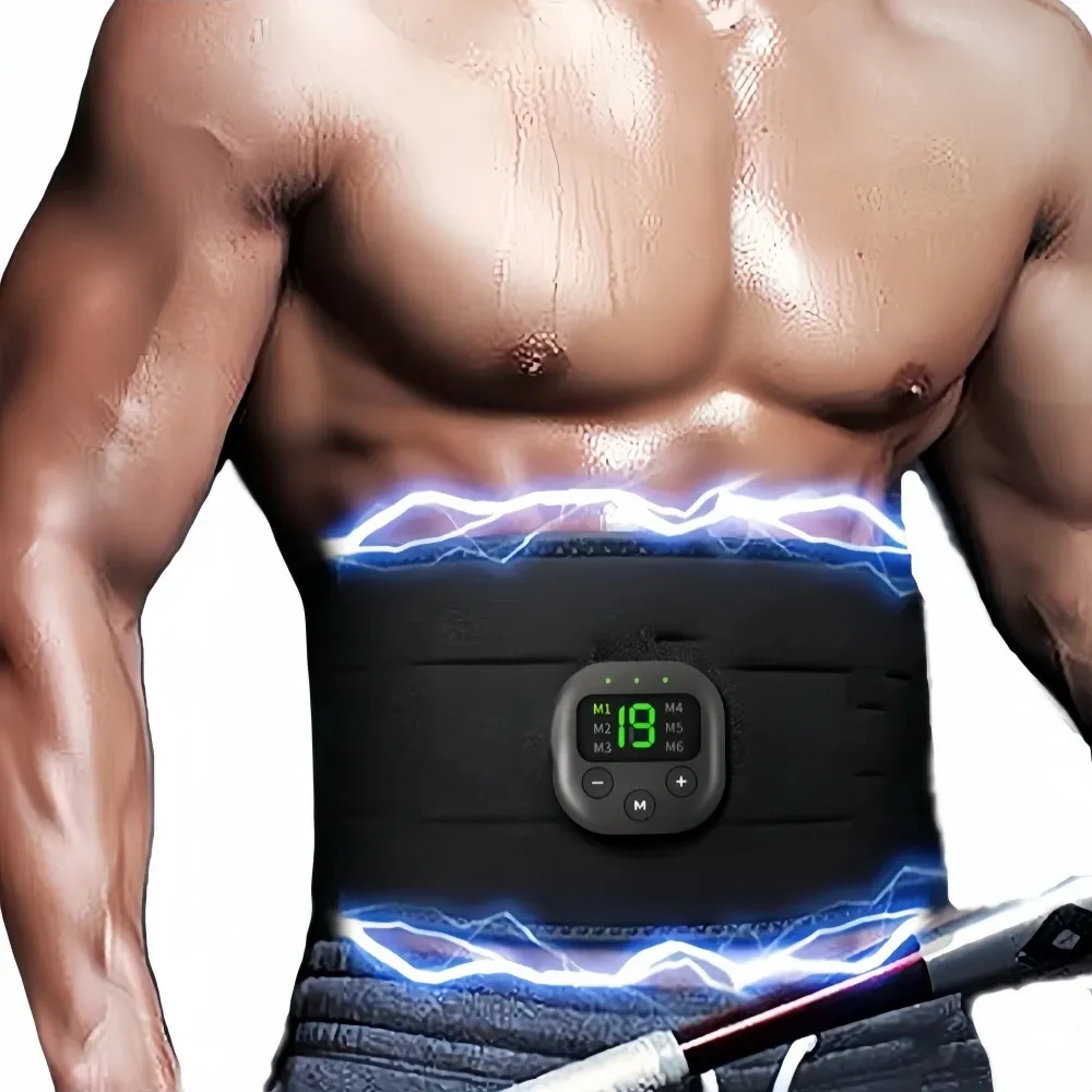 Smart Electric EMS Muscolo Muscolo stimolante Adesivo muscolare addominale Fitness Cintura di grafene a forma di massaggio 240426