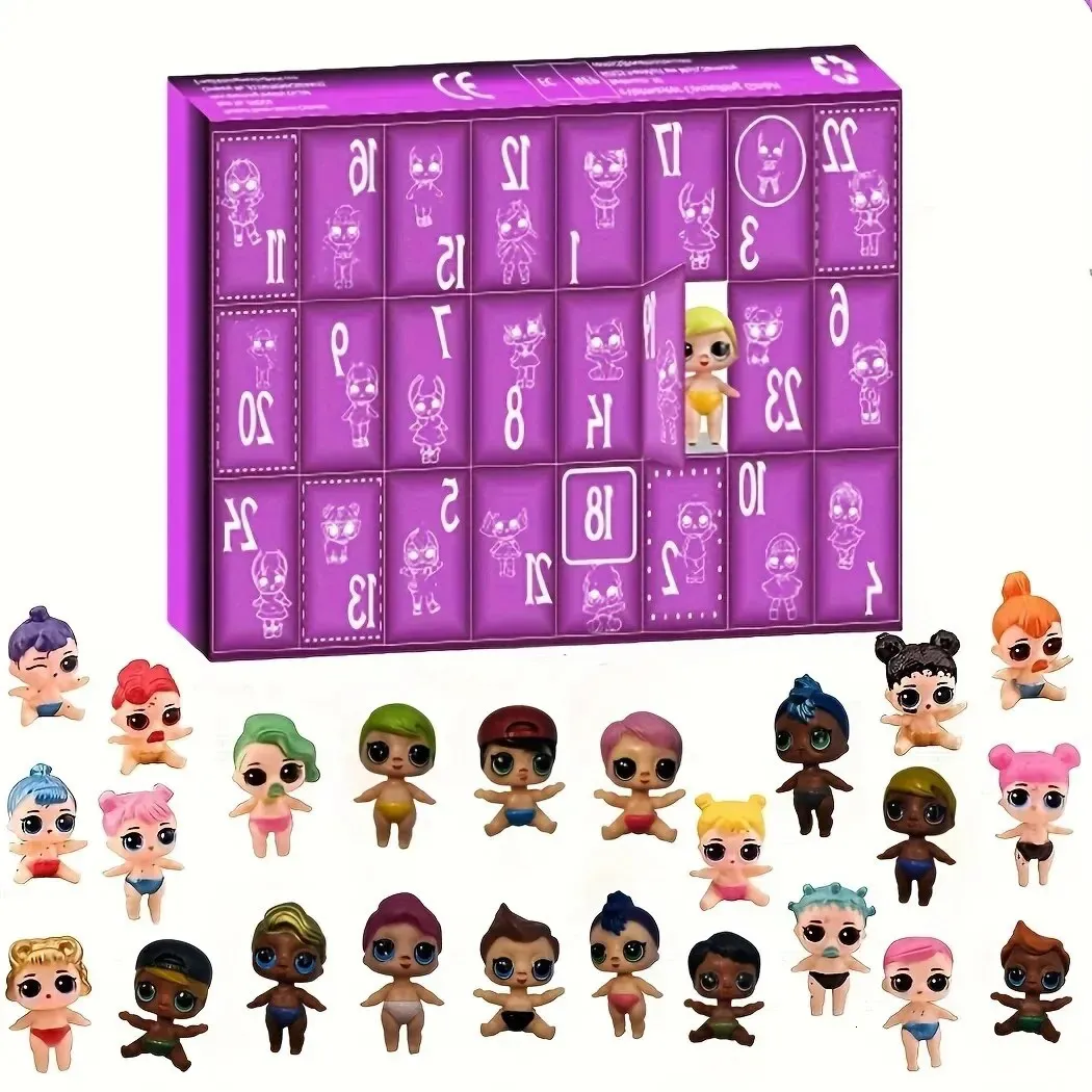 24pcs Dolls Countdown Anniversaire de Noël Anniversaire Gift Creative Mini Figures Set Blind Box Advent Calendar 240426