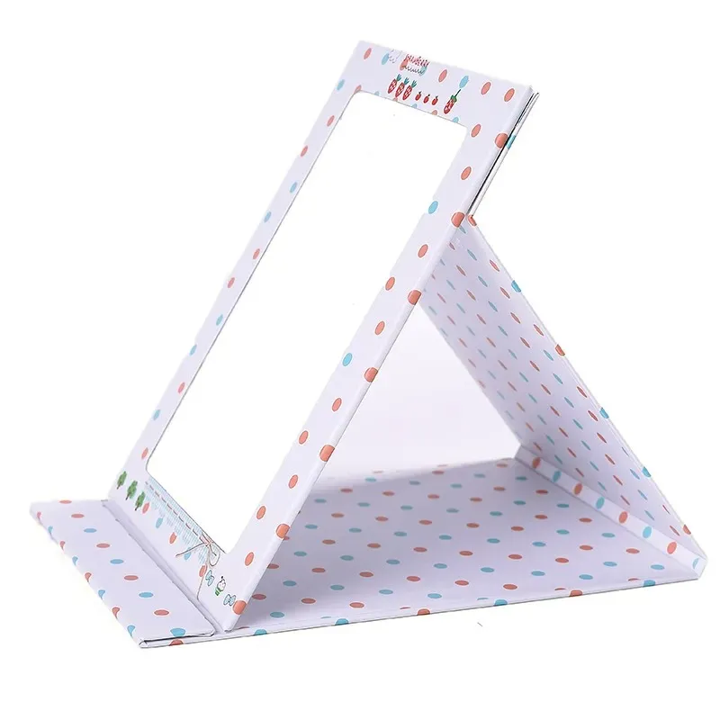 1st Random Color Folding Dressing Mirror Korean Desktop Desktop Cute Girl Heart Mirror Portable Mirror Makeup Mirror