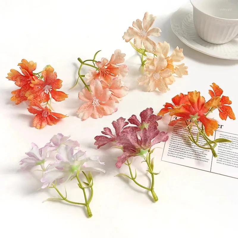 装飾的な花5/10pcs結婚式の装飾のための人工絹の偽の植物家の装飾diyクラフトガーランドスクラップブックギフトアクセサリー