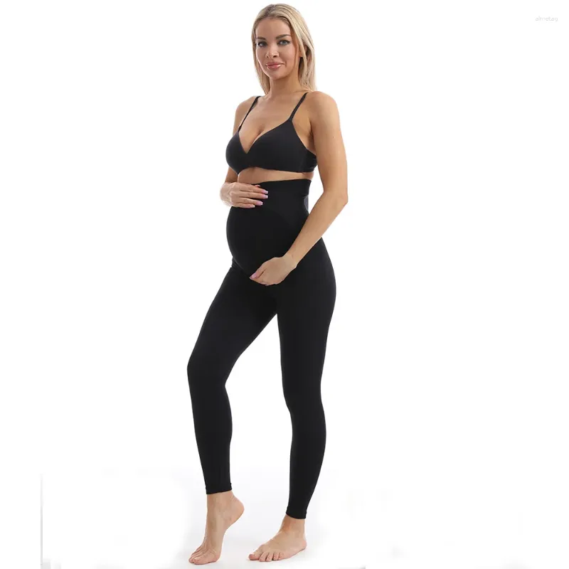 Aktive Hosen hohe Taille Mutterschaft Leggings Elastizität dünn für schwangere Frauen Bauchunterstützung postpartale Körper Shaper Fitnesshose