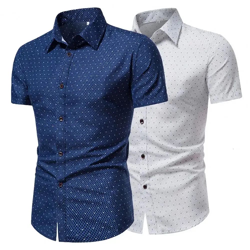 Chic Summer Shirt Slim Fit Men Top Washandwear Contrast Color Soft 240419