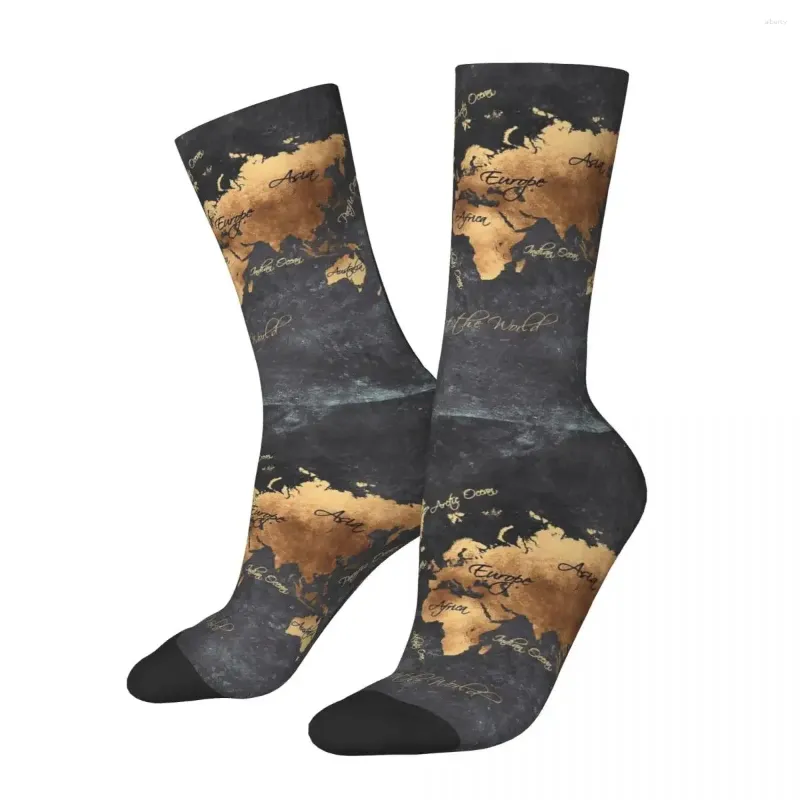 Chaussettes masculines 147 Gold Black Harajuku Sweat Absorbing bass All Season Long Accessoires pour les cadeaux unisex