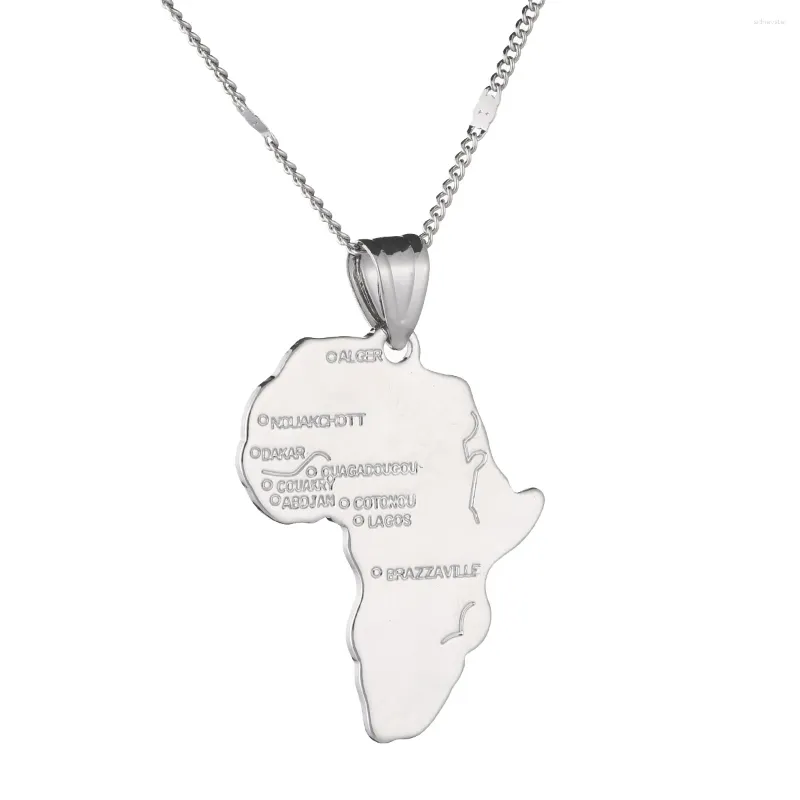 Hänge halsband afrikansk land silver färg congo kartmönster halsband för kvinnor män guld smycken