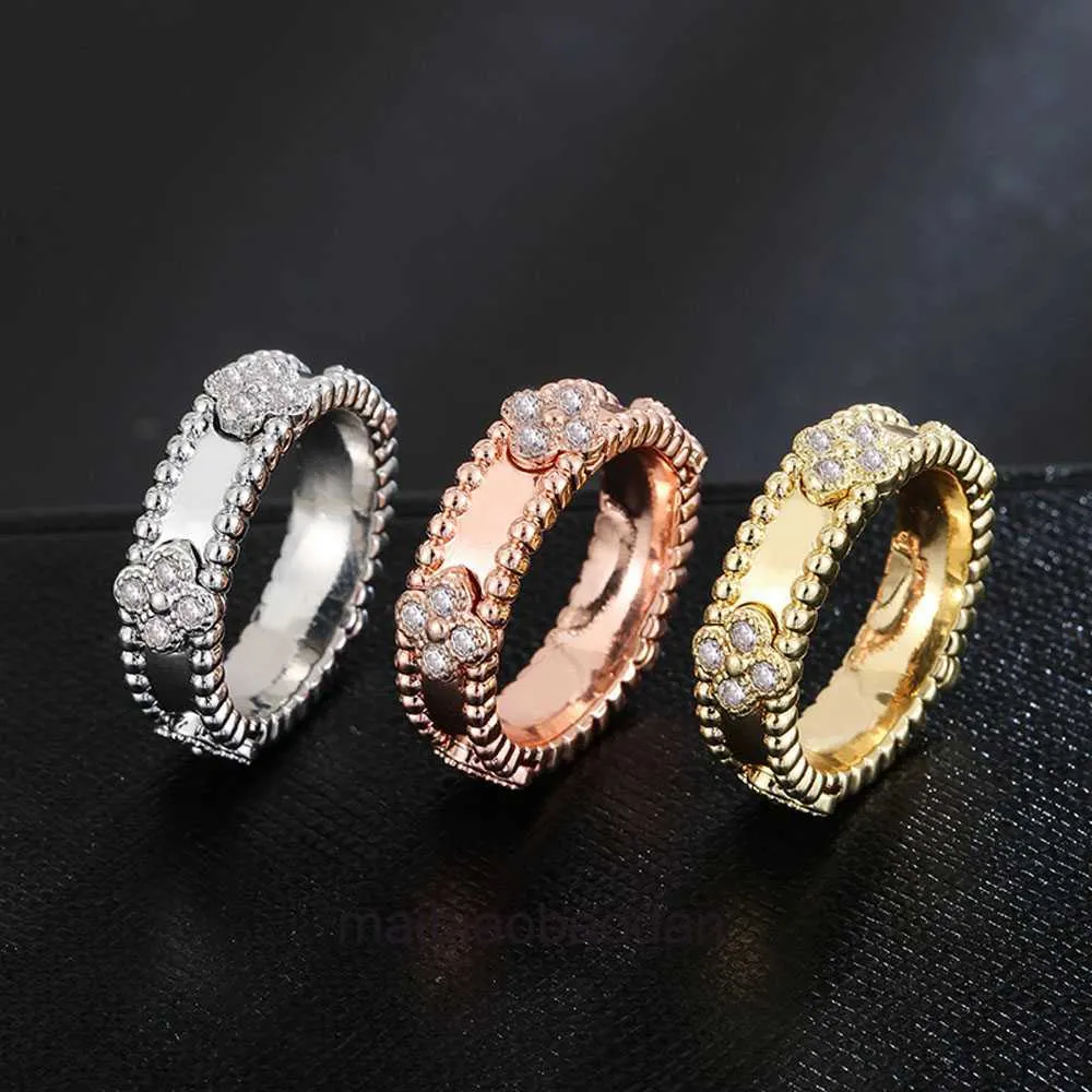 Designer Luxusschmuck Ring Vancllf Frauen hochwertige Klee enge Ausgabe Kaleidoskop Zirkon Armband Klassiker Fashion Handstück Handstück