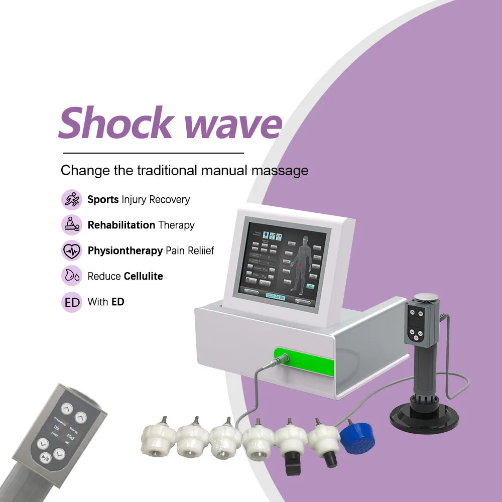 Extracorporal Shock Wave Physiotherapy Dispositif de soulagement de la douleur Muscle détente Masseur de traitement de traitement de la cellulite