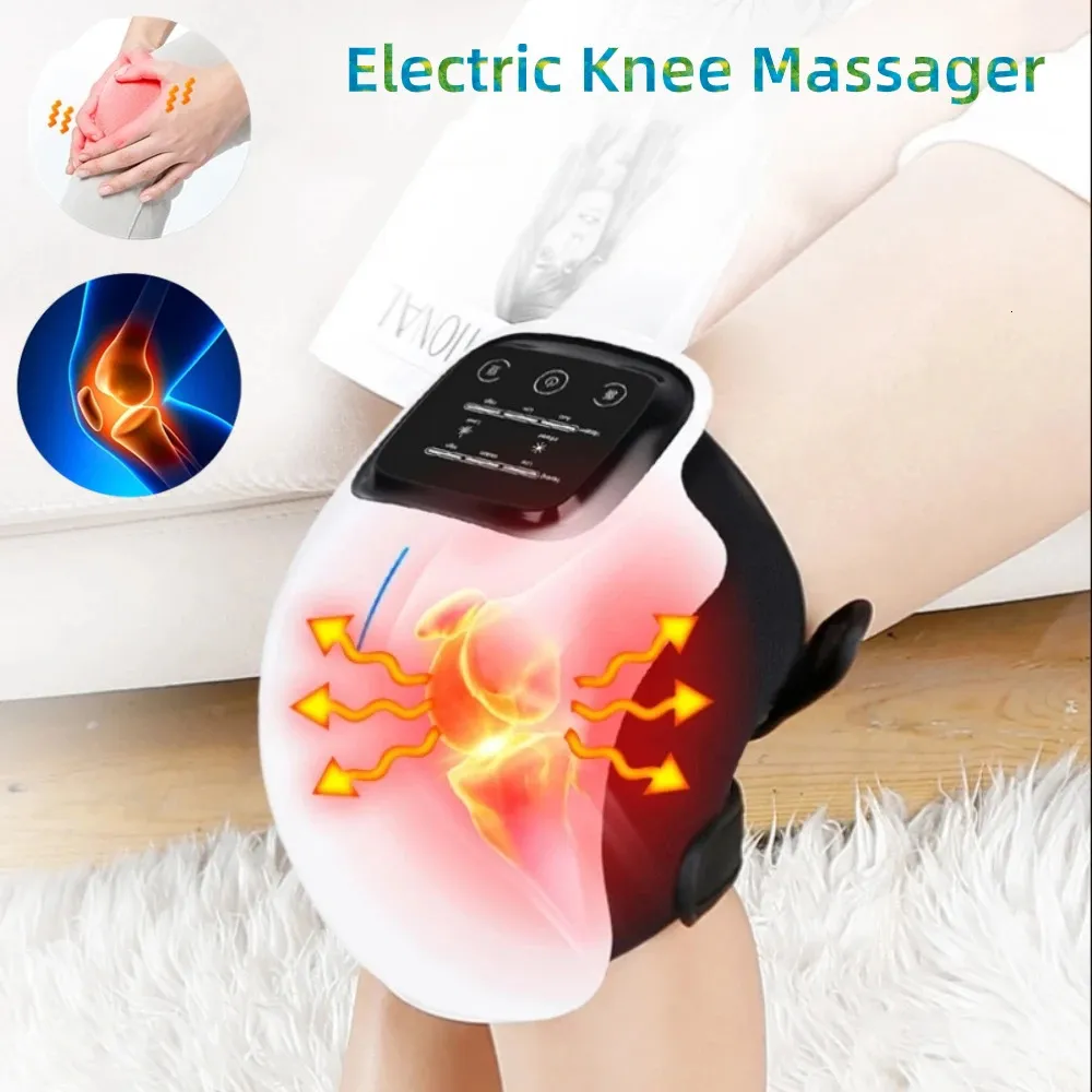 Masseur de genou électrique tampon de chauffage compression infrarouge thérapie articulative arthrite physiothérapie souliche 240424