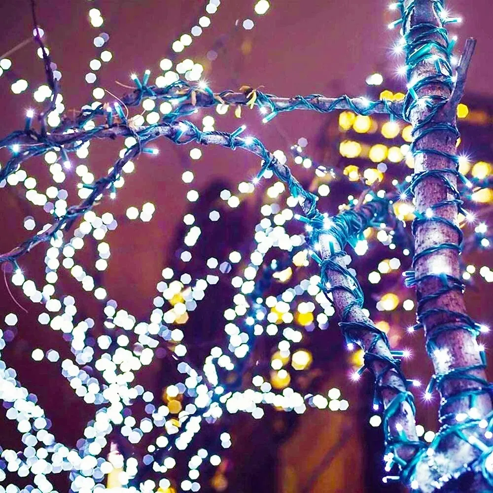 Wodoodporne światła sznurkowe LED Słonecznie, świąteczne światło świąteczne oświetlenie drzewa drzewa ślub przyjęcie choinki ogród