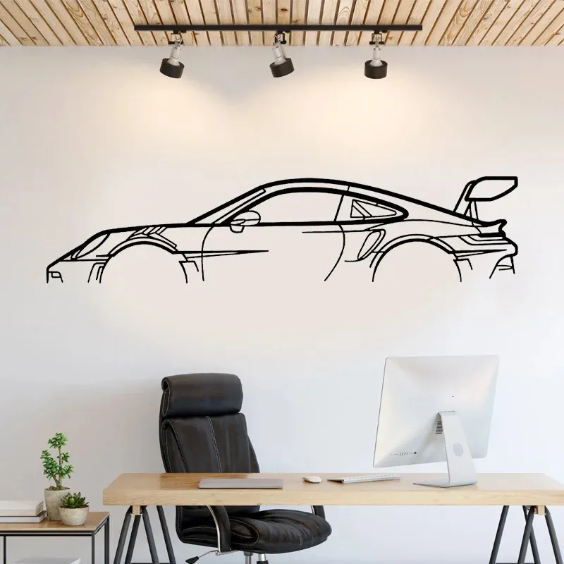 Auto Silhouette Wall Art Sticker Vinyl Home Decor Automotive Service Center Garage Beauty Shop Decoratie Decals Murals S610 240418