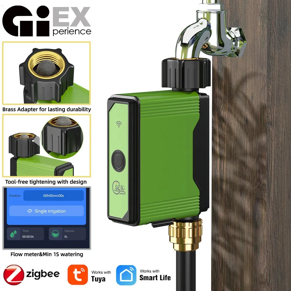 2024 Zigbee Wifi Garden Riegue Sistema de riego de goteo Controlador de grabador de flujo de agua incorporado Alexa 240415