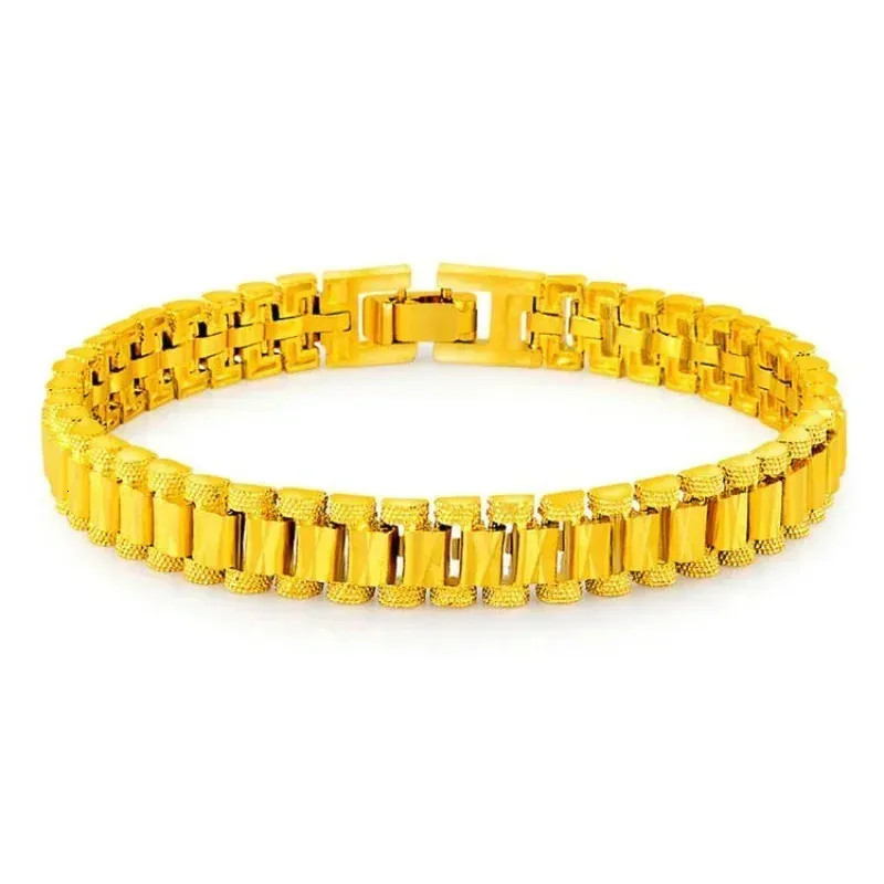 Gold 999 bracelet for women adjustable 3D fashion gift transfer bead chain 18K jewelry 240423